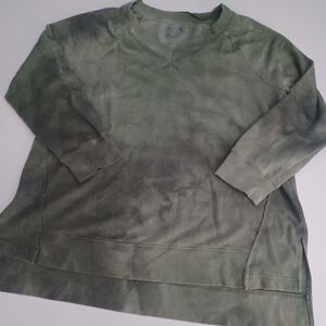 Terra & Sky Green Tie Dye Split Hem Sweatshirt Sz 0X 14W